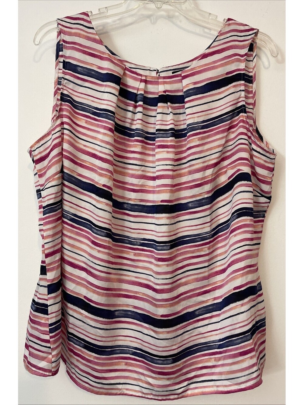 Worthington Womens 3x Pink Striped Sleeveless Lightweight Blouse! M460